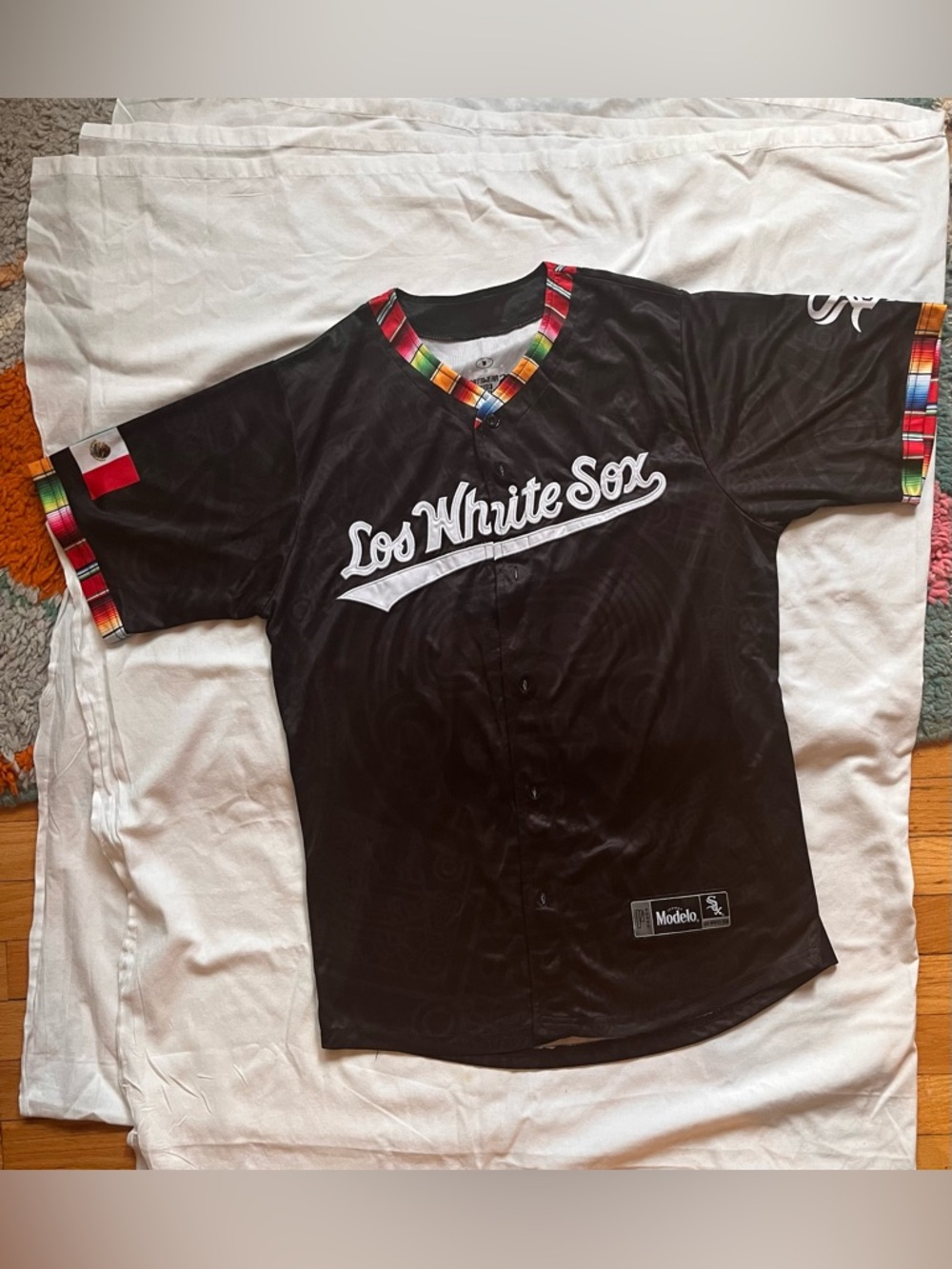 ModelCo Black Los White Sox Jersey with Serape Trim